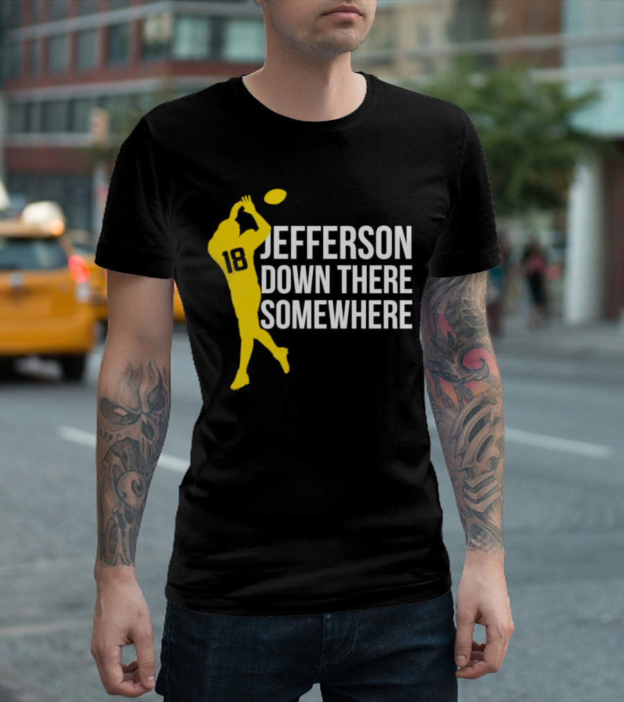 Minnesota Vikings Jefferson Down There Somewhere 18 Football T-Shirt
