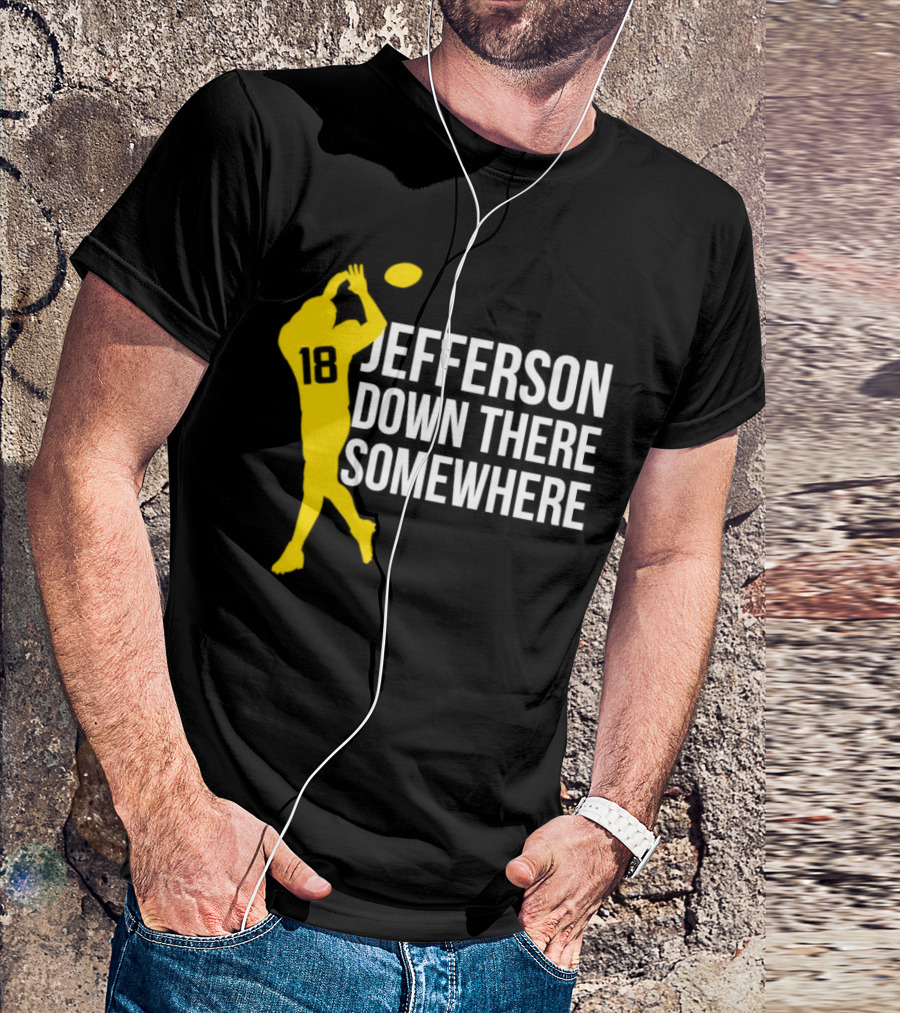 Minnesota Vikings Jefferson Down There Somewhere 18 Football T-Shirt