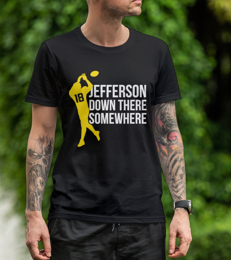 Minnesota Vikings Jefferson Down There Somewhere 18 Football T-Shirt