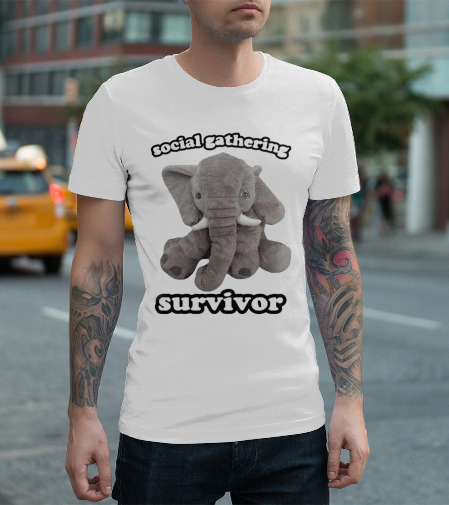 Social Gathering Survivor Elephant Plush T-Shirt