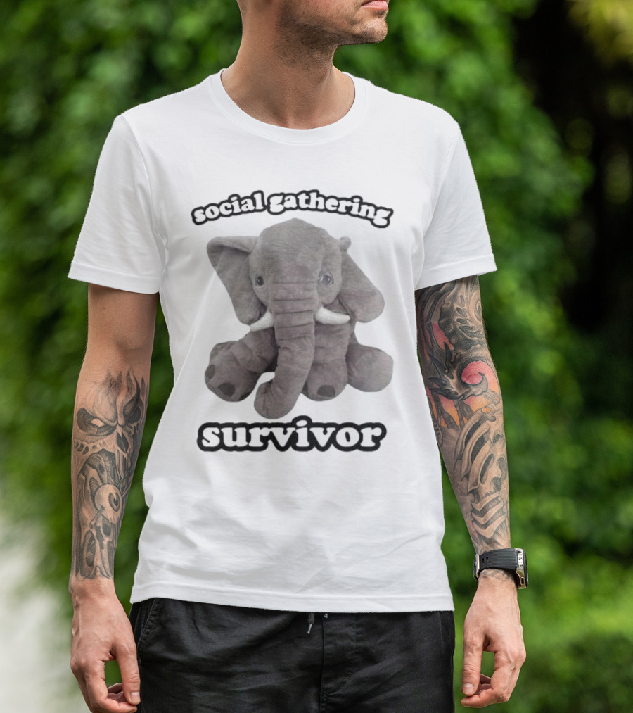 Social Gathering Survivor Elephant Plush T-Shirt