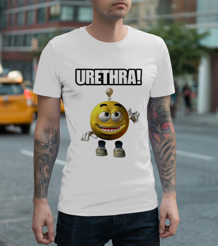 Urethra Eureka Smiling Emoji With Lightbulb Moment T-Shirt