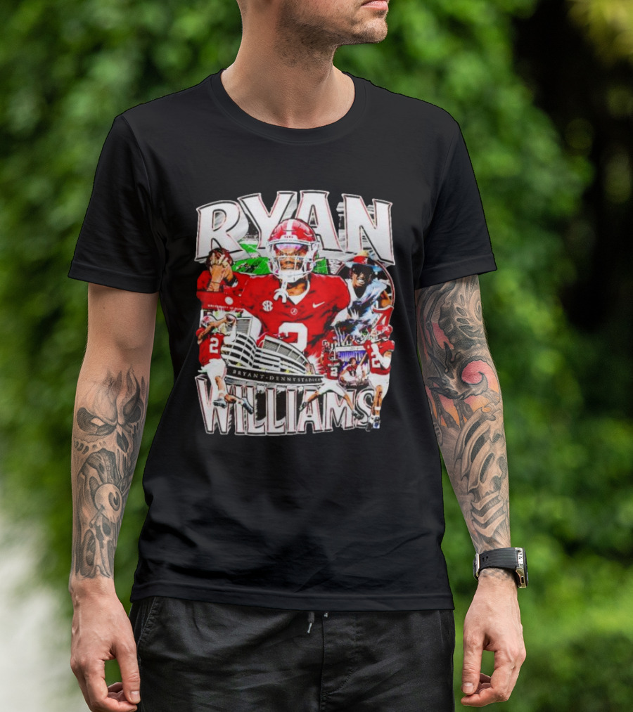 Ryan Williams Alabama Crimson Tide Bryant Denny Stadium Vintage Football Collage T-Shirt