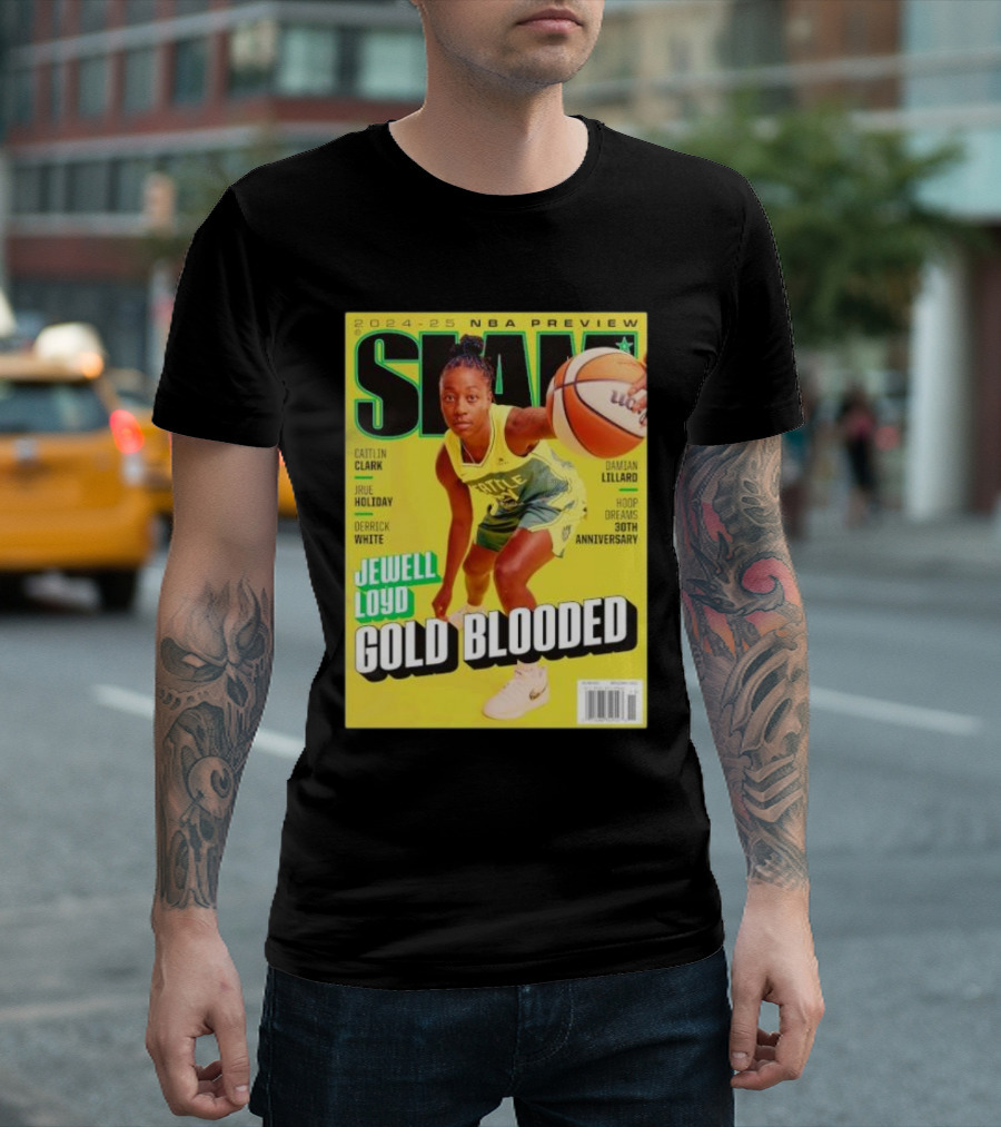 Slam 2024-25 NBA Preview Jewell Loyd Gold Blooded Caitlin Clark Damian Lillard 30th Anniversary T-Shirt