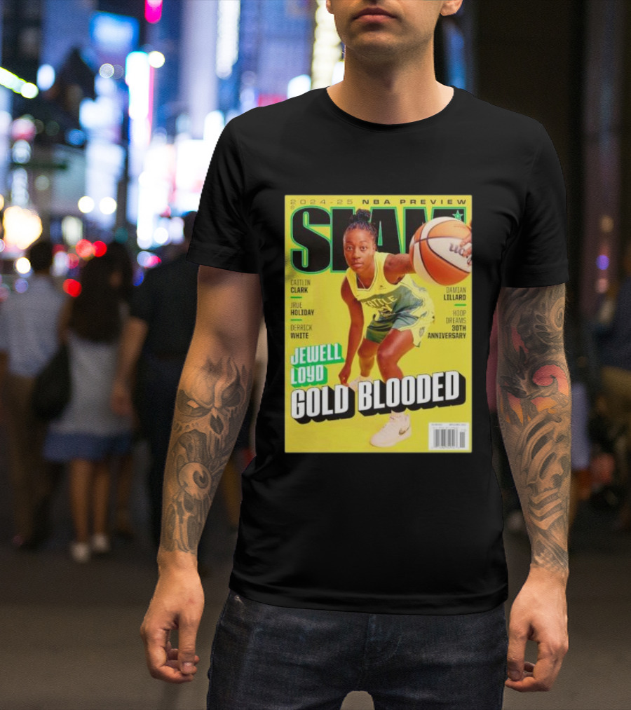 Slam 2024-25 NBA Preview Jewell Loyd Gold Blooded Caitlin Clark Damian Lillard 30th Anniversary T-Shirt