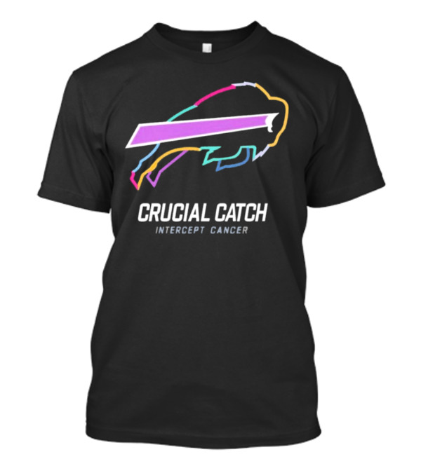 Buffalo Bills NFL Rainbow Logo Crucial Catch Intercept Cancer Initiative T-Shirt