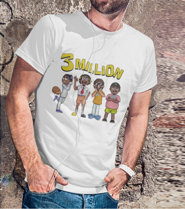 3 Million Subscribers D'Aydrian Harding Celebration Characters T-Shirt