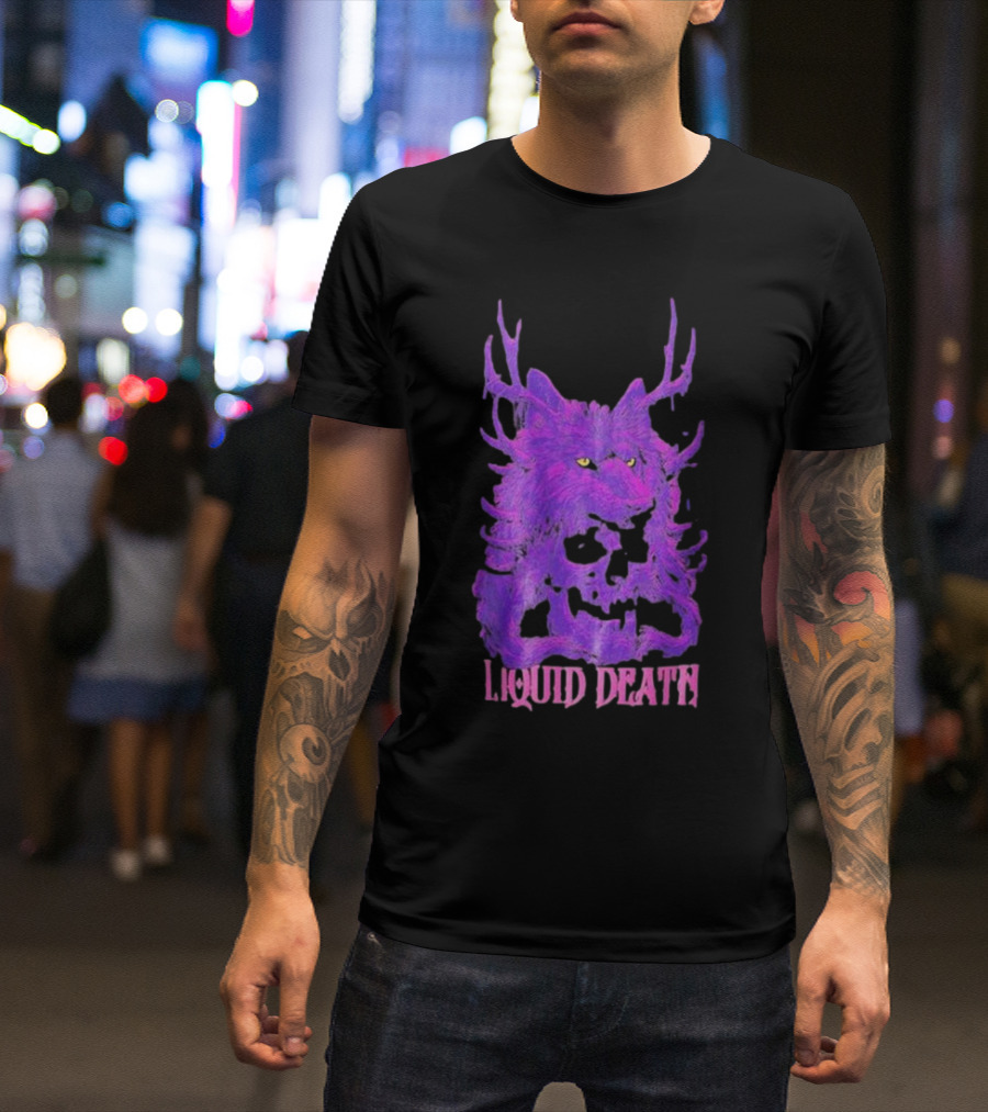 Liquid Death Purple Deathwolf Skull T-Shirt