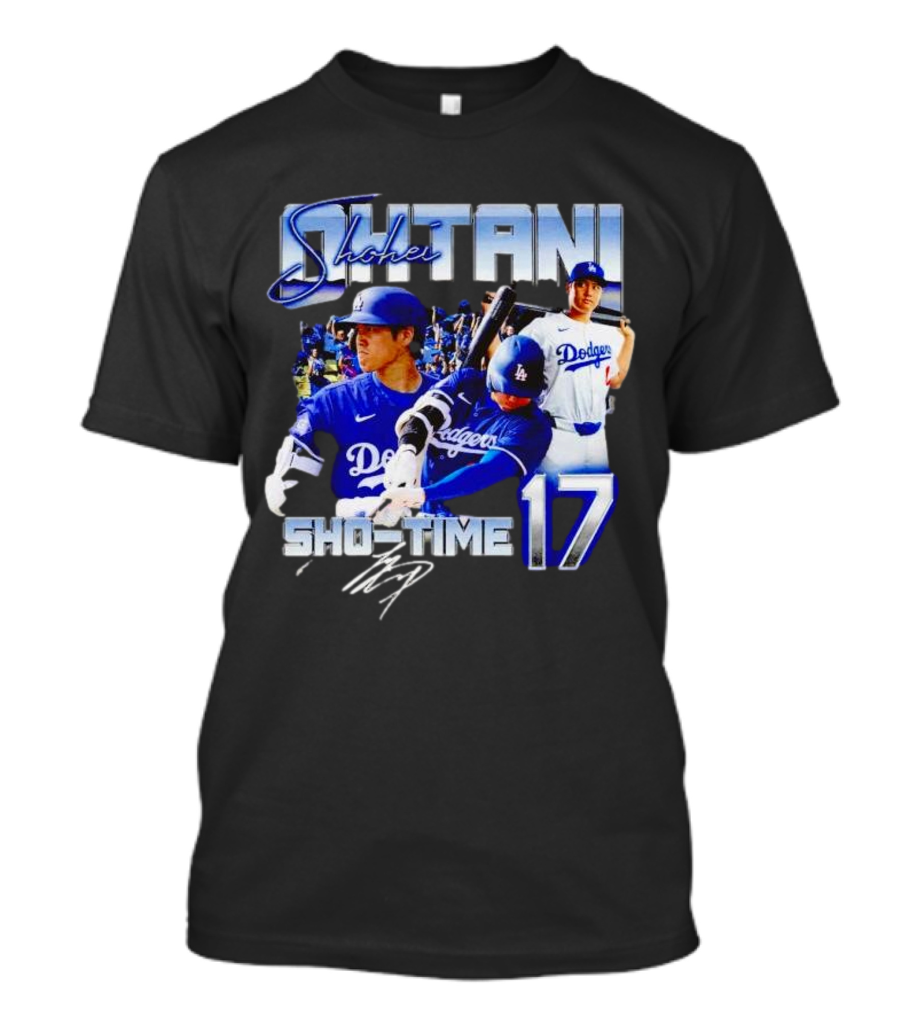 Shohei Ohtani Sho-Time No 17 Dodgers Signature T-Shirt