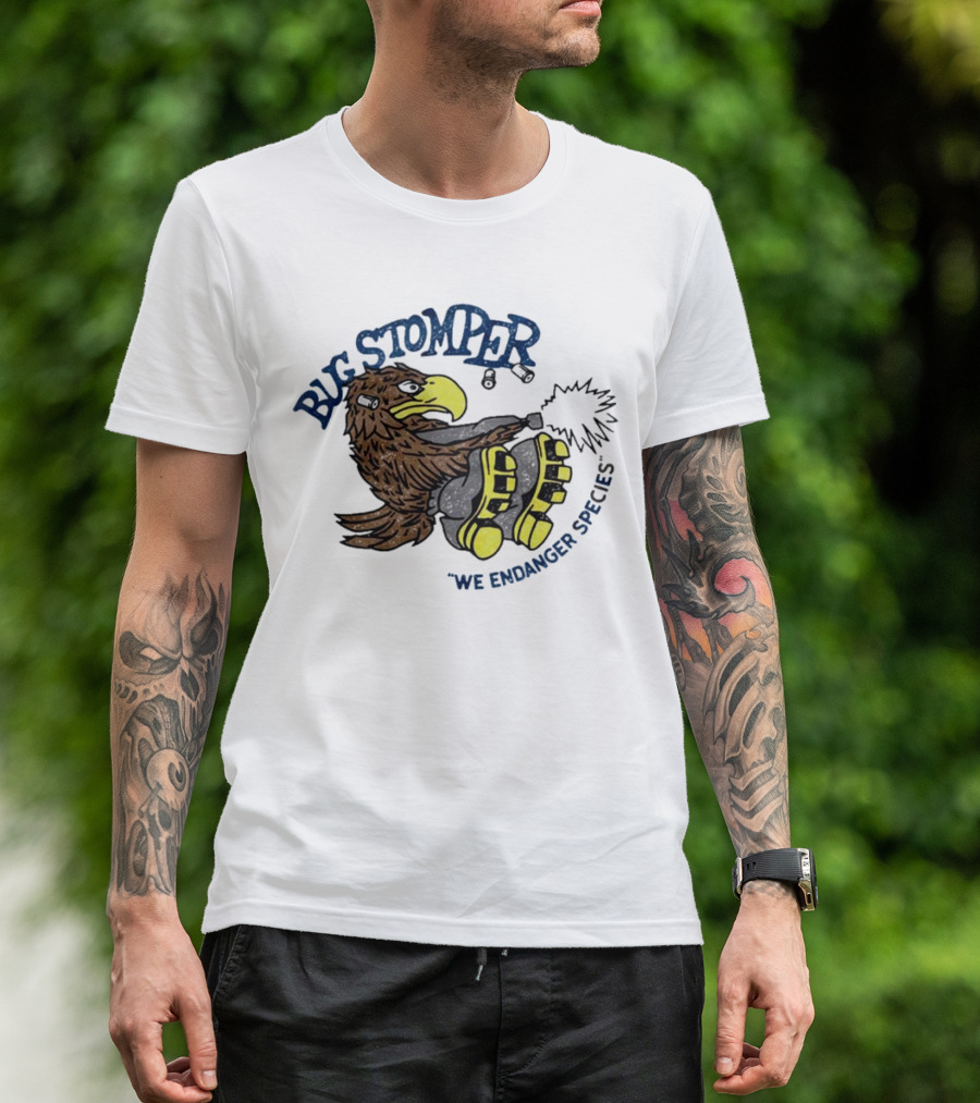 Bug Stomper We Endanger Species Eagle Stomping Boots T-Shirt