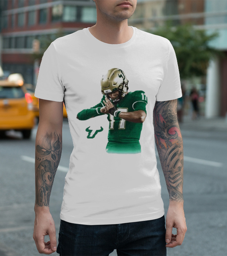 Byrum Brown South Florida Bulls Football 17 Green Jersey T-Shirt