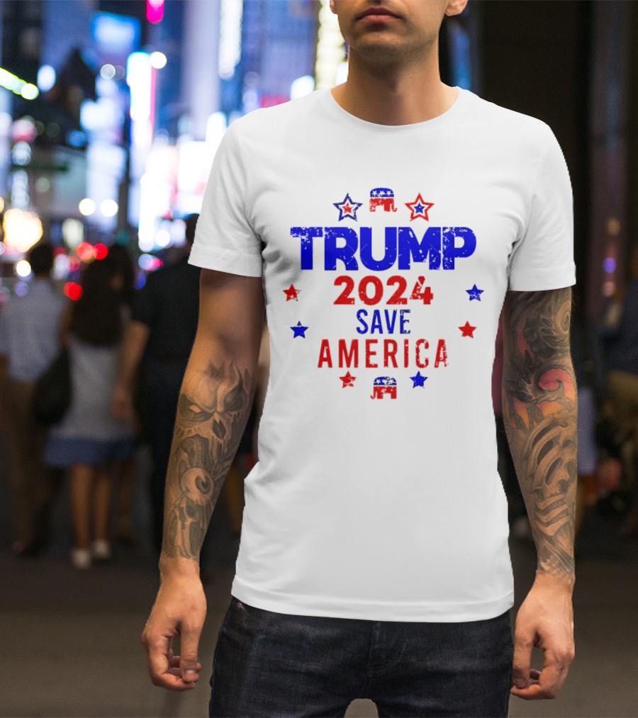 Trump 2024 Save America Elephant Republican T-Shirt
