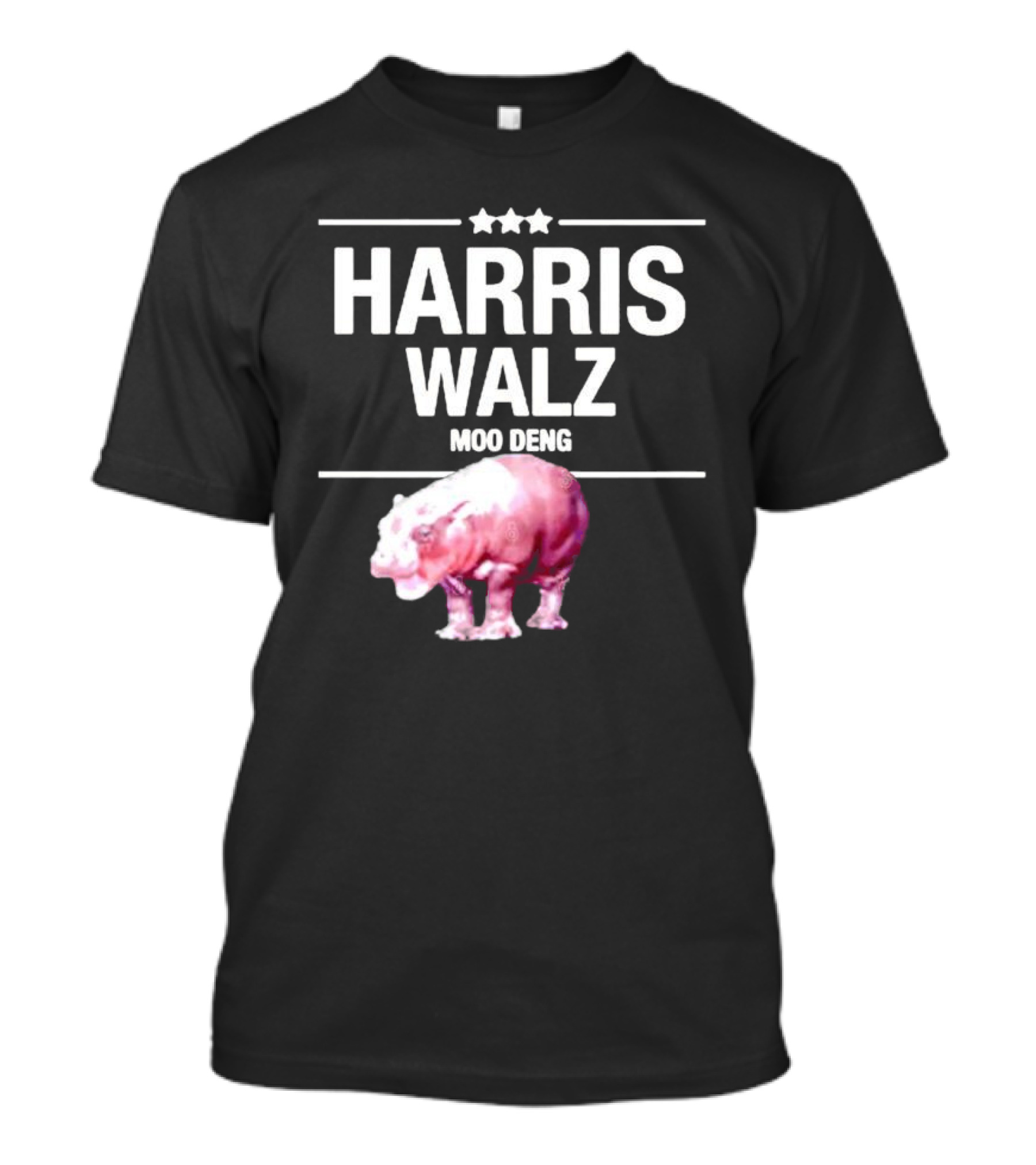 Harris Walz Moo Deng Pink Hippo T-Shirt