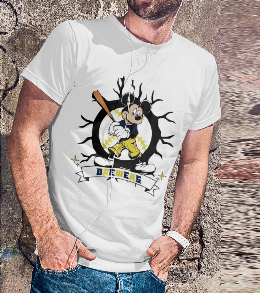 Milwaukee Brewers Baseball Mickey Mouse Brewers T-Shirt