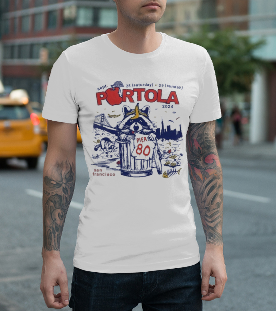 Sept 28-29 San Francisco Portola 2024 Pier 80 Raccoon Lineup T-Shirt