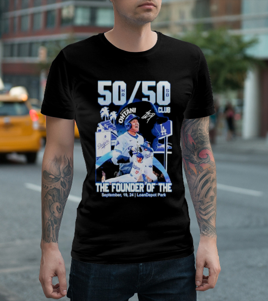 50 HR/50 SB Club Shohei Ohtani The Founder of the September 19 24 LoanDepot Park T-Shirt