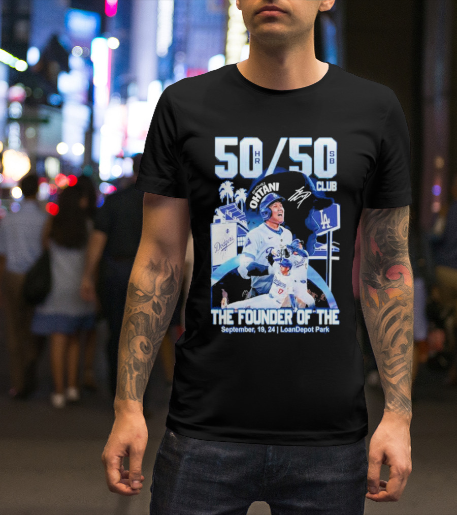 50 HR/50 SB Club Shohei Ohtani The Founder Of The September 19 24 LoanDepot Park T-Shirt