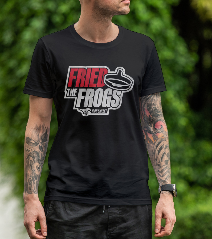 FRIED THE FROGS IRON SKILLET SMU Football T-Shirt
