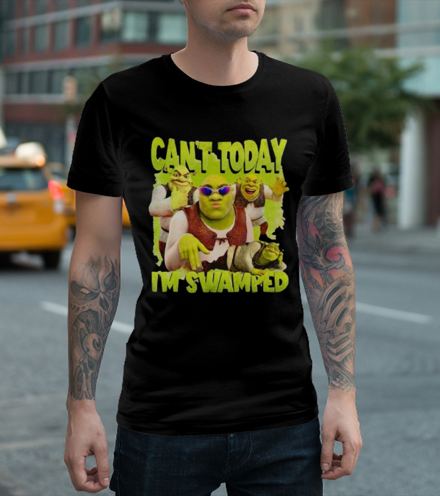 Can't Today I'm Swamped Shrek Meme Sunglasses Dance Moves T-Shirt
