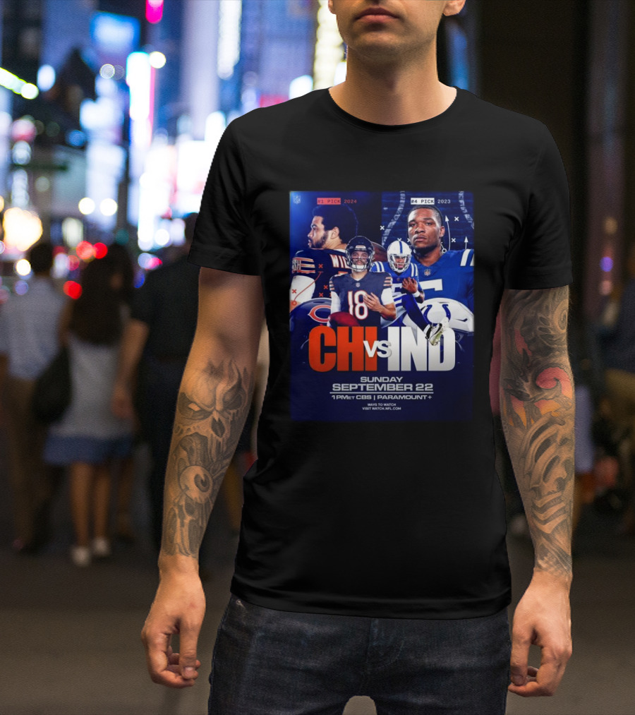 CHI Vs IND NFL Week 3 Sunday September 22 2024 CBS Paramount Plus T-Shirt