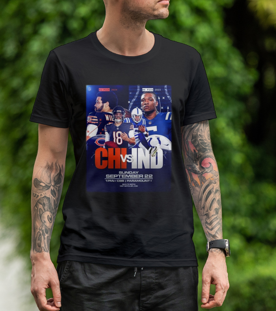 CHI Vs IND NFL Week 3 Sunday September 22 2024 CBS Paramount Plus T-Shirt