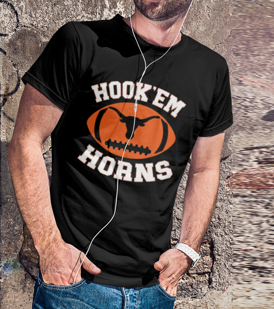 Hook’em Horns Texas Longhorns Football Team Orange T-Shirt