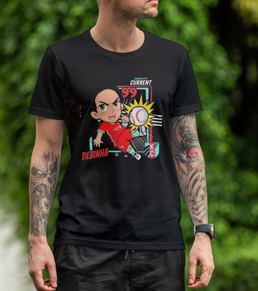 Kansas City Current Debinha 99 Chibi KC Soccer Animation T-Shirt