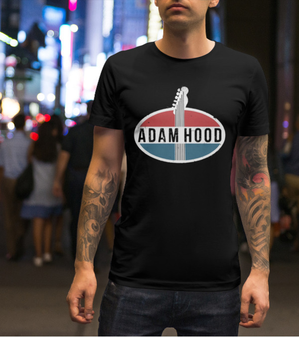 Adam Hood Vintage Guitar Headstock Oval Sign T-Shirt