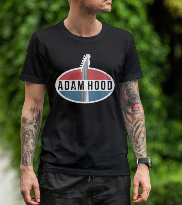 Adam Hood Vintage Guitar Headstock Oval Sign T-Shirt
