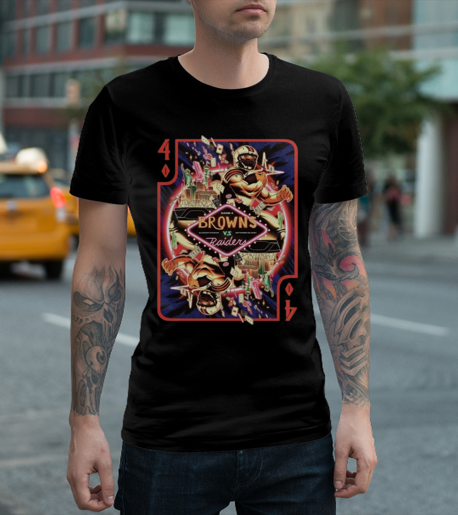Browns Vs Raiders Game 4 Vegas Showdown 2024 NFL Week 4 Matchup T-Shirt