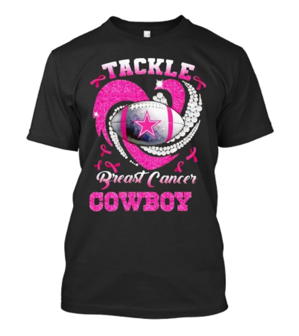 Tackle Breast Cancer Cowboy Football Pink Awareness T-Shirt