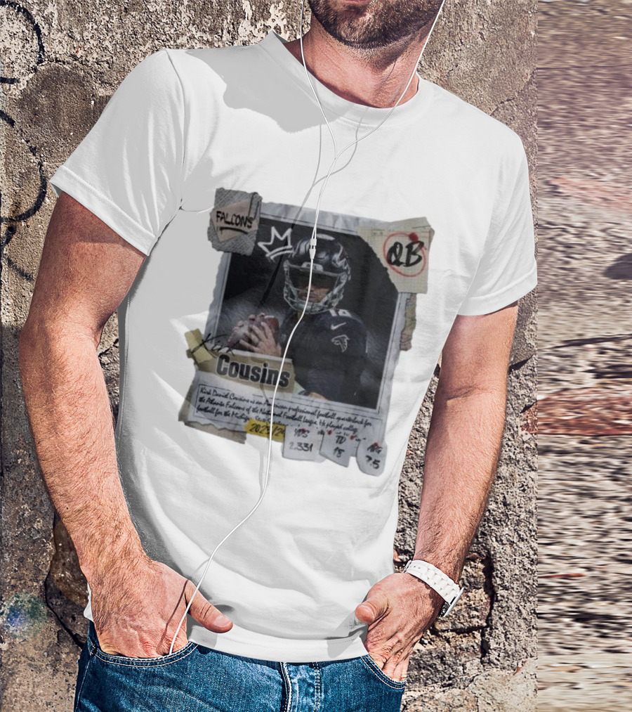 Kirk Cousins Atlanta Falcons QB 2023/24 2331 Yards 18 TD 7.5 AVG T-Shirt