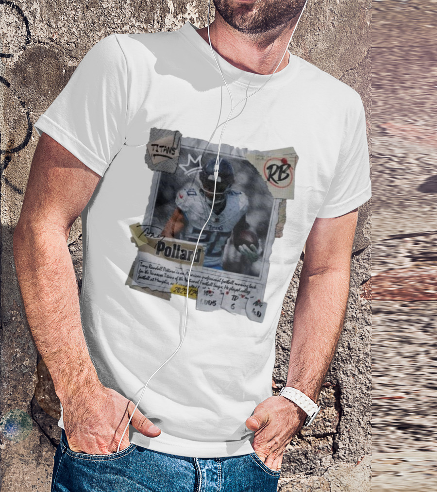 Tony Pollard Tennessee Titans RB 2023/24 YDS 1005 TD 6 AVG 4.0 T-Shirt