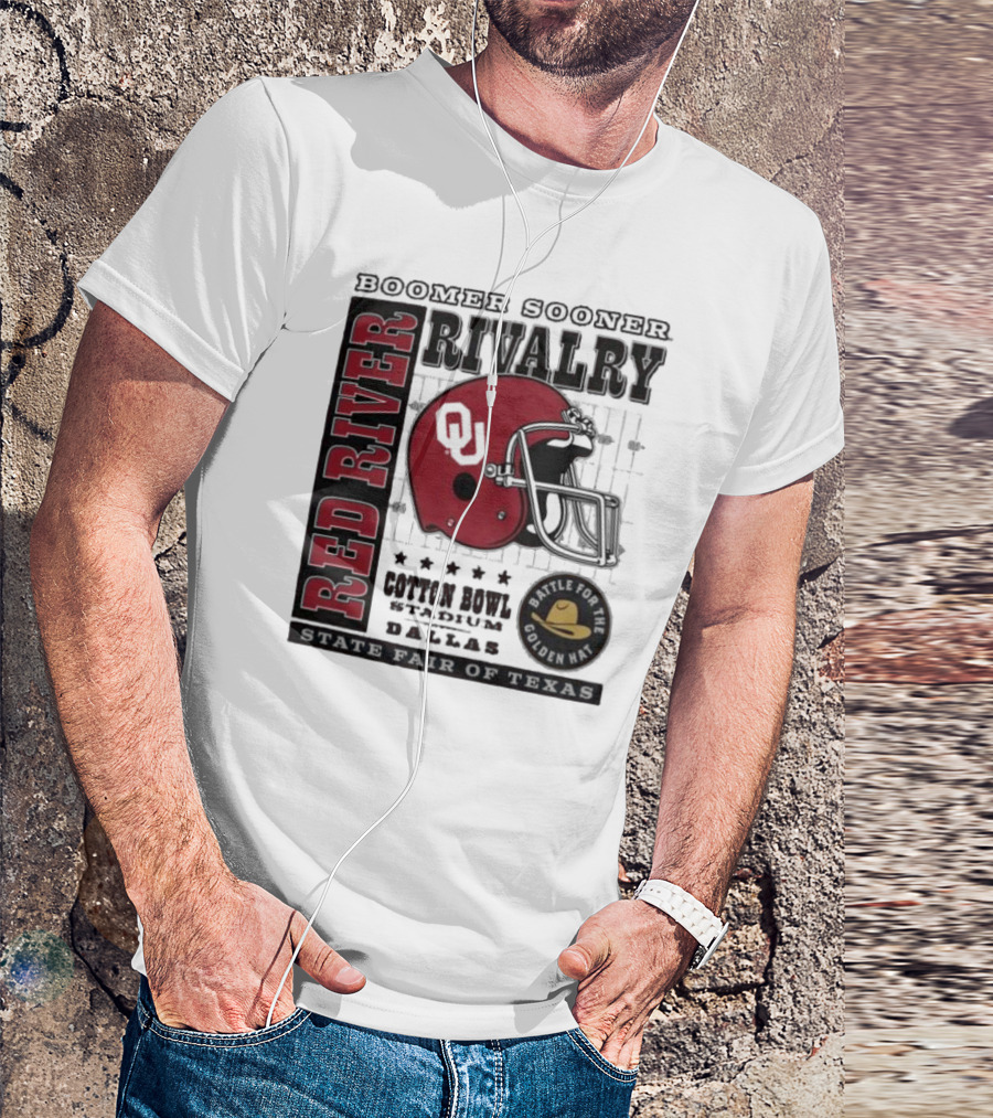 Boomer Sooner Red River Rivalry Cotton Bowl State Fair Of Texas Battle For The Golden Hat T-Shirt