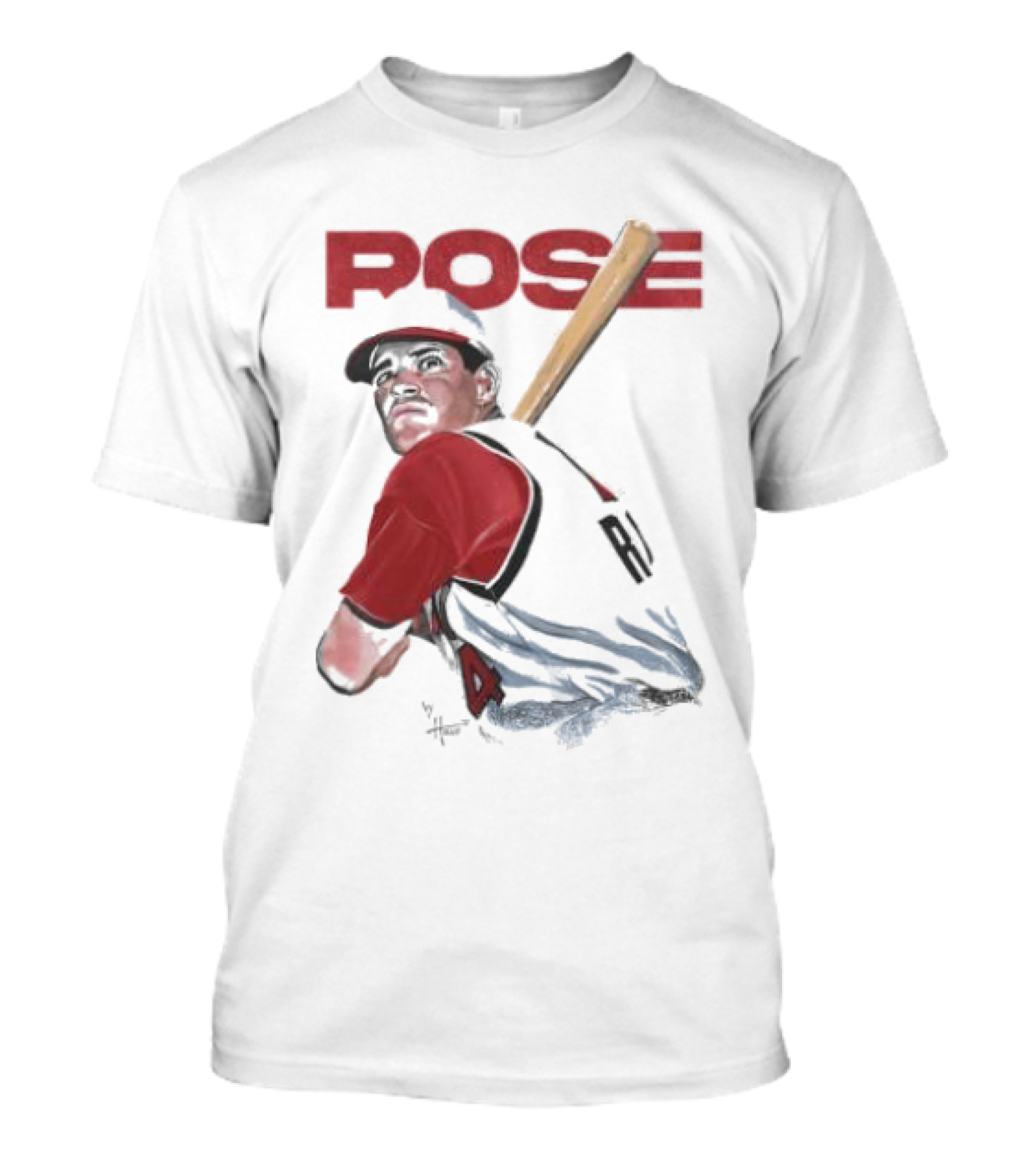 POISE – Pete Rose Baseball Art By Hollis Strunk T-Shirt