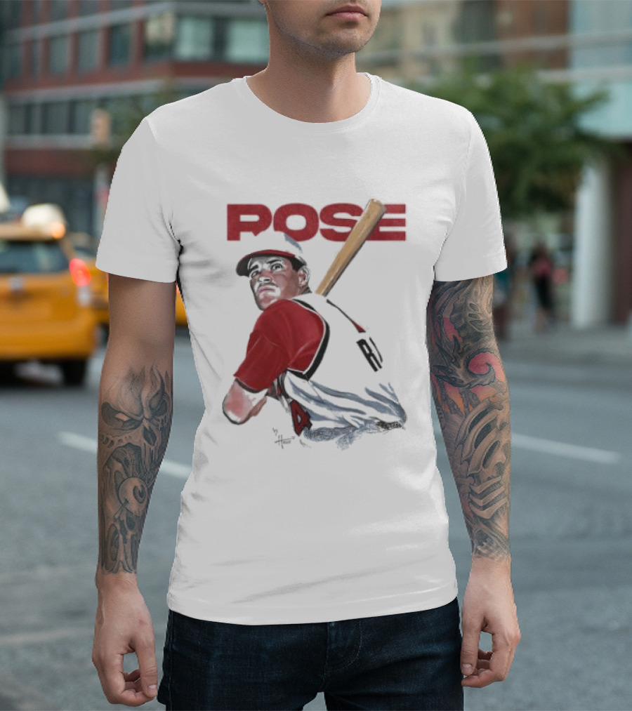 POISE – Pete Rose Baseball Art By Hollis Strunk T-Shirt