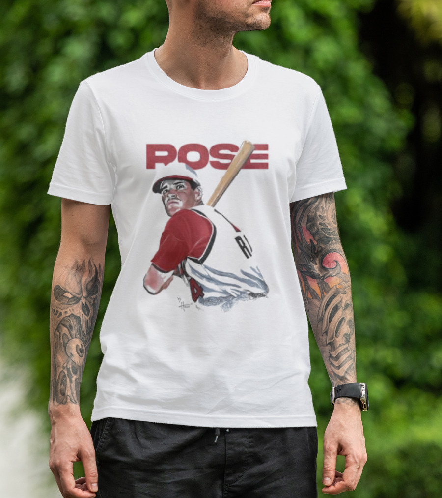 POISE – Pete Rose Baseball Art By Hollis Strunk T-Shirt