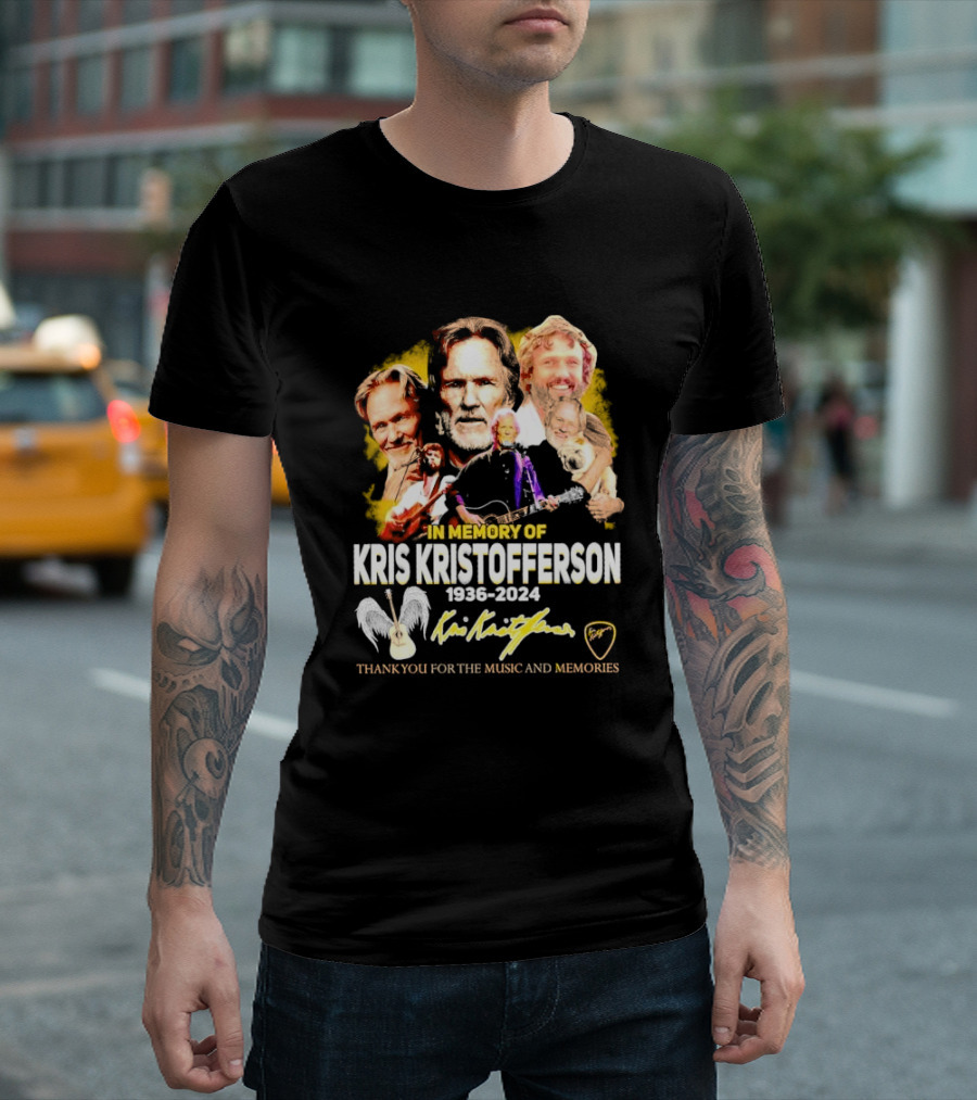 In Memory Of Kris Kristofferson 1936-2024 Thank You For The Music And Memories T-Shirt
