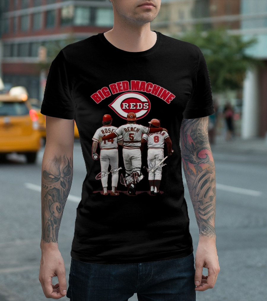Cincinnati Reds Big Red Machine Pete Rose Johnny Bench Joe Morgan T-Shirt