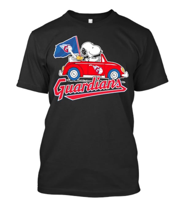 Snoopy And Woodstock Driving Guardians Car Cleveland Guardians T-Shirt