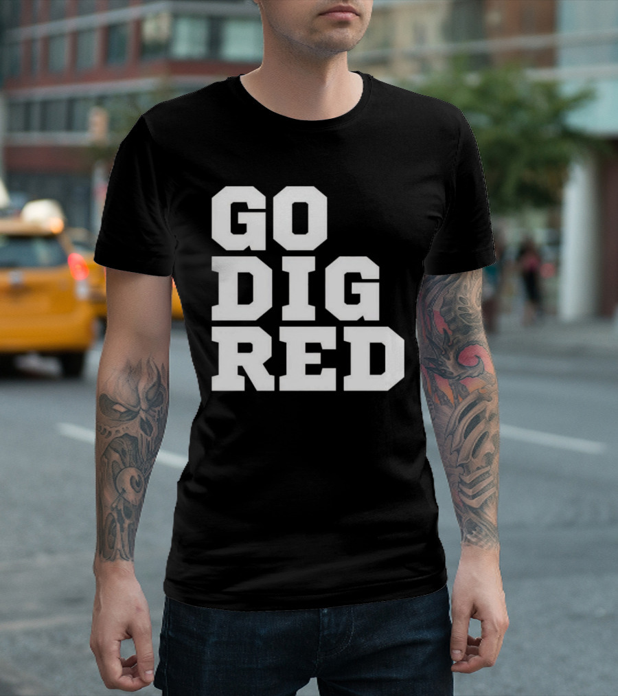 Go Dig Red Volleyball Nebraska Huskers Fan Spirit T-Shirt
