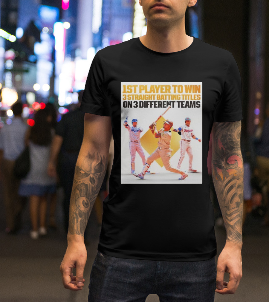 1st Player To Win 3 Straight Batting Titles On 3 Different Teams T-Shirt