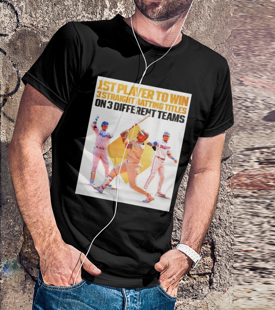 1st Player To Win 3 Straight Batting Titles On 3 Different Teams T-Shirt