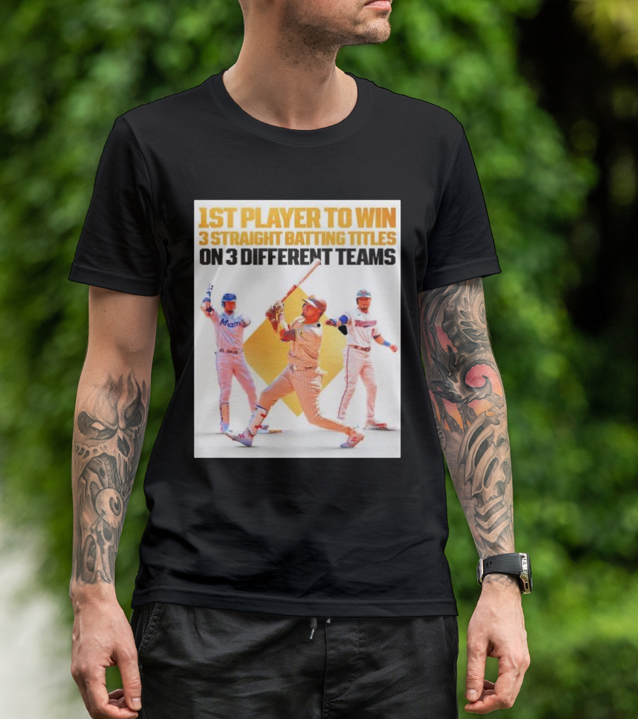 1st Player To Win 3 Straight Batting Titles On 3 Different Teams T-Shirt