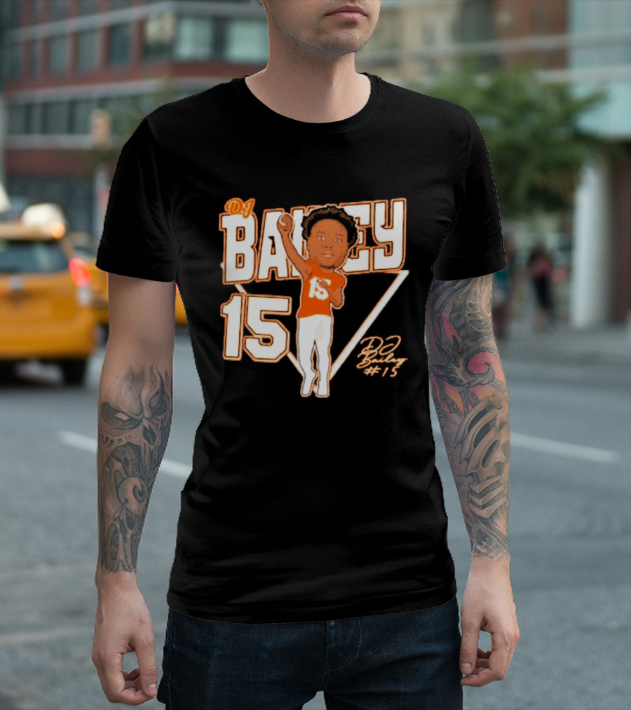DJ Bailey 15 Sam Houston Bearkats Signature Cartoon T-Shirt