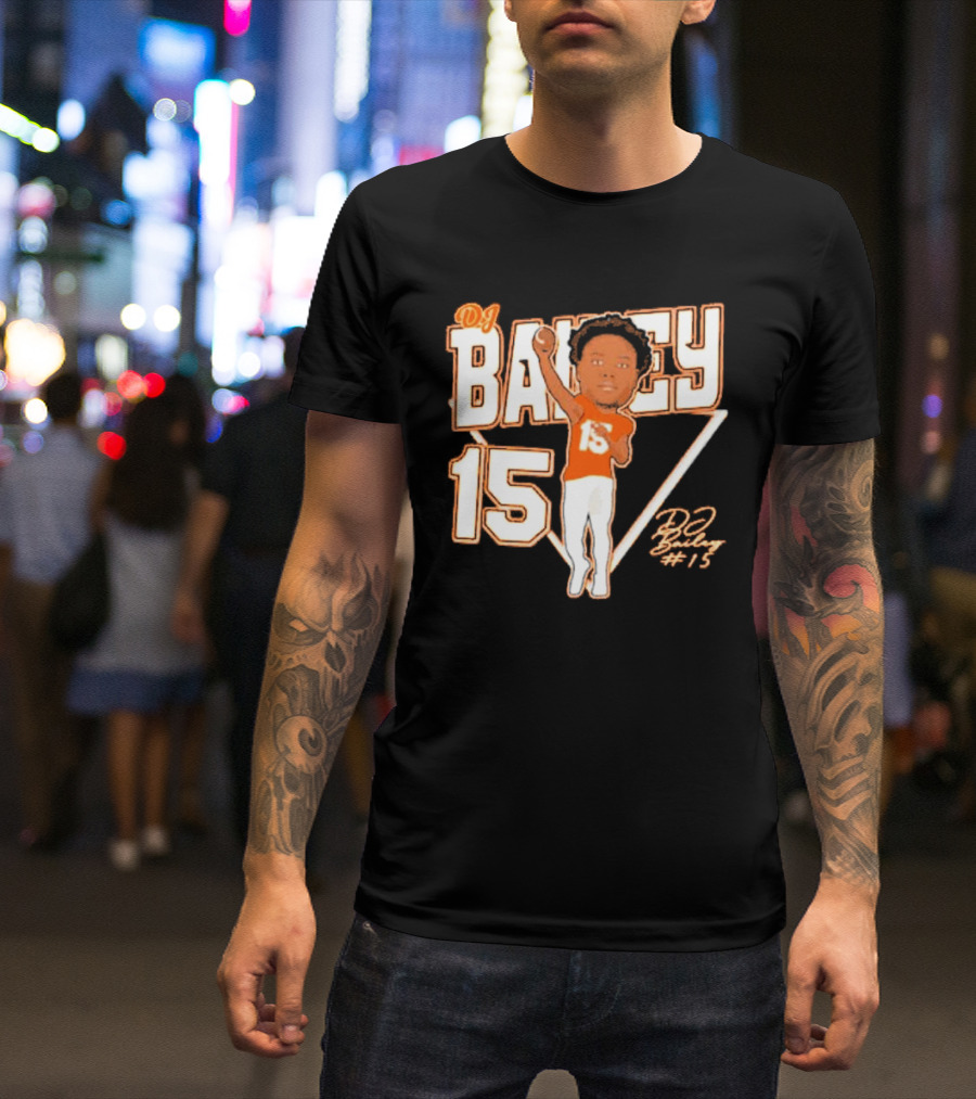 DJ Bailey 15 Sam Houston Bearkats Signature Cartoon T-Shirt