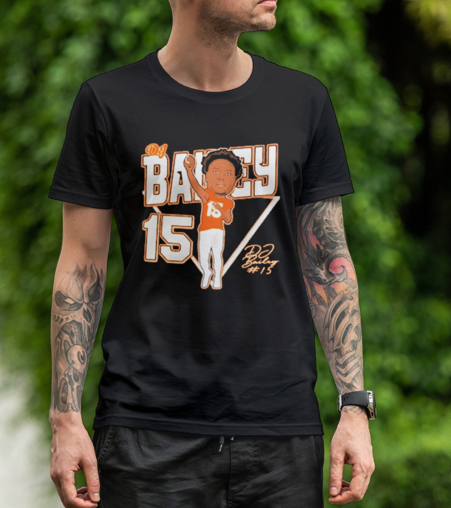 DJ Bailey 15 Sam Houston Bearkats Signature Cartoon T-Shirt