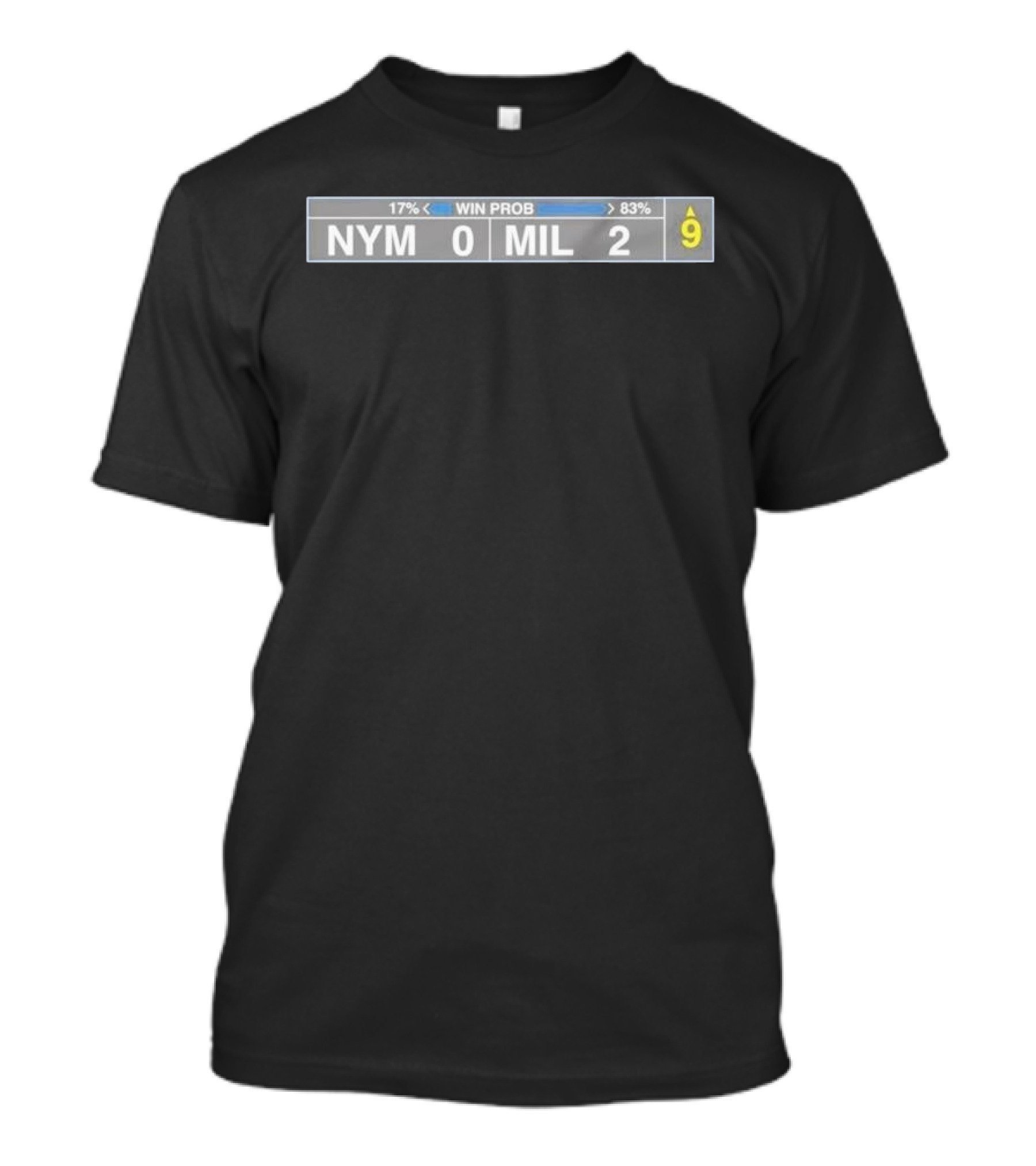 NYM 0 Mil 2 Win Prob 17% Vs 83% Ninth Inning T-Shirt