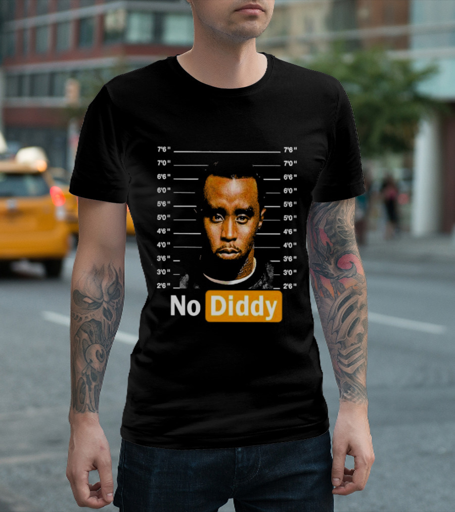 No Diddy Sean P Diddy Combs Mugshot Height Lines T-Shirt