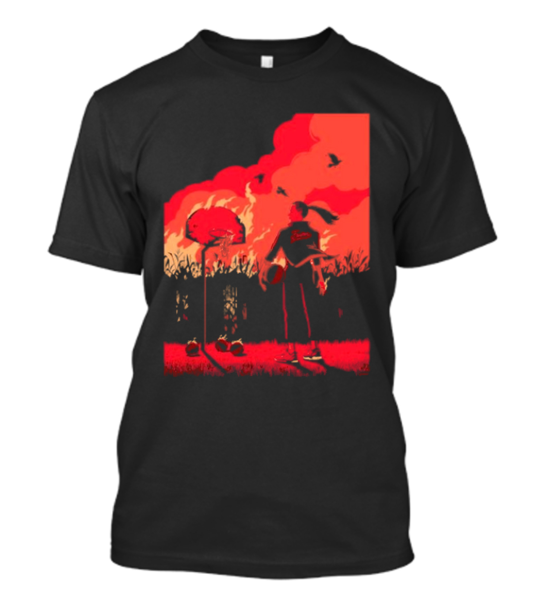 ROTY Caitlin Clark Indiana Fever Cartoon Basketball Scene T-Shirt